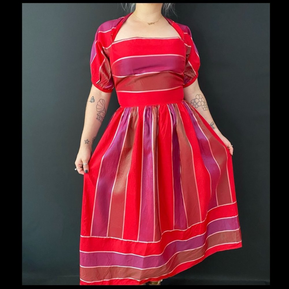 80s Jeri of New York Striped Dress